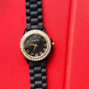 Geneva watch with crystals